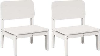 vidaXL Vidaxl - Garden Chairs 2 pcs White 60x52.5x72 cm Solid Wood Pine