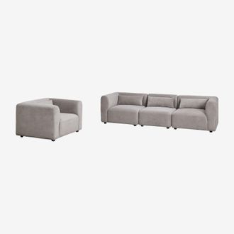 Sklum Sklum - Conjunto De Sal&oacute;n Con Sof&aacute; Modular De 3 Piezas Y Sill&oacute;n Fogler