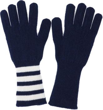 Thom Browne Cashmere Gloves with 4-Bar Stripe and Grosgrain Detail