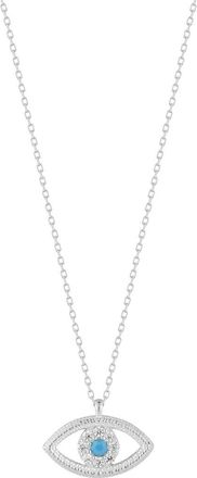 Sphera Milano CZ Evil Eye Pendant Necklace in Silver at Nordstrom Rack