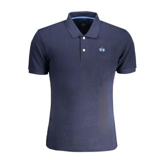 La Martina La Martina Blauw Katoenen Heren Poloshirt