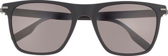 Montblanc 55mm Square Sunglasses in Black Black Grey at Nordstrom Rack