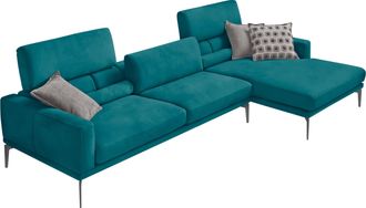 Egoitaliano Ecksofa »Masu, Design trifft sensationellen Sitzkomfort« inkl. 2 Kissenrollen, Rückenelemente manuell verstellbar, Metallfüsse