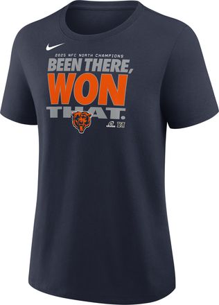 Nike Chicago Bears 2025 NFC North Champions Trophy Nike Womens NFL T-Shirt in Blue | 01K941L7QZ-KZ5