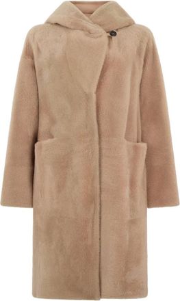 PESERICO Dames, Mantels, Beige, Maat: XL Leer