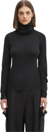 Yohji Yamamoto Top de Punto con Capucha - Knitwear - Mujer - Negro - S