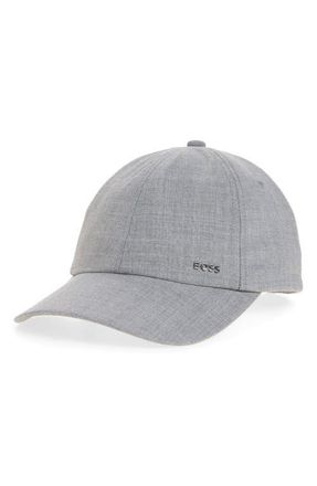 BOSS Zed Performance Virgin Wool Blend Baseball Cap in Silver at Nordstrom