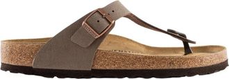 Birkenstock Gizeh Birko-Flor Sandalen - Dames - Slippers - Bruin - 40 EU - Leer - Schoenen
