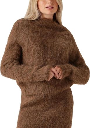 Ibana Dames Truien vesten Konia - Dames - Ronde hals truien - Bruin - XL - Wol - Truien & Vesten
