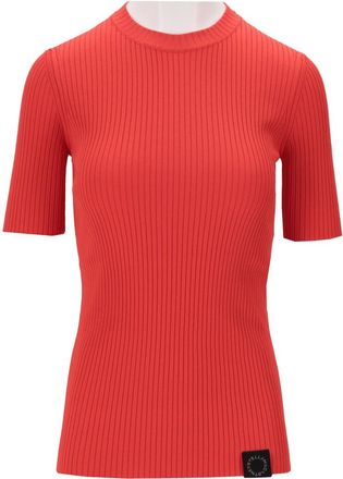 Stella McCartney Orange Crew Neck Ribbed T-Shirt