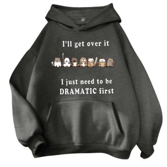 Generic Prime Deals of The Day Tunic Sweatshirt for Women Oversized Hoodie For Teen Girls Cute Animal Letter Graphic Drawstring Hooded Sweatshirts Ill Deals o