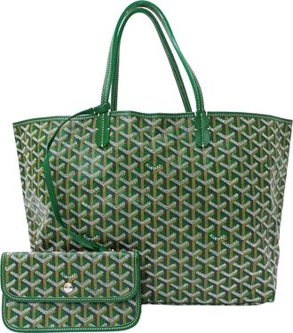 Goyard Green Coated Canvas Handbag Pouch Tote Bag (Pre-Owned)