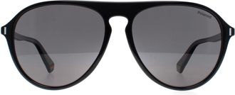 Polaroid Aviator Unisex Zwart Grijs Gepolariseerd PLD 6225/S