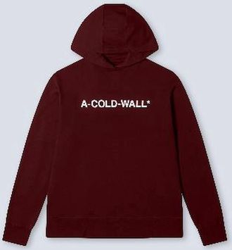 A-Cold-Wall* Mens Essential Hoodie - Burnt Red - Navy - Size: 38