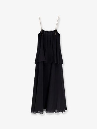 Chlo&eacute; Flounced silk long dress - CHLOE - gender_Woman