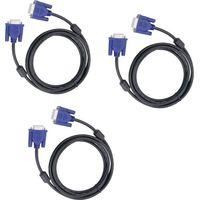 OEM Paquete De 3 Cables De V&iacute;deo Vga Hd15 De 3 Metros (macho A Macho) Para Tv Y Monitor De Ordenador, Con Conector Azul - Crezuo
