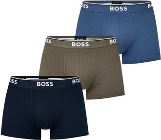 HUGO BOSS Heren Bodywear Logo Boxershorts (Set van 3) (Blauw/Zwart/Groen)