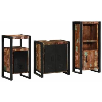 vidaXL Vidaxl - Juego De Muebles De Ba&ntilde;o 3 Pcs Madera Reciclada Maciza