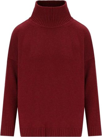 Max Mara Truien & Vesten, Dames, Rood, M, Wol, Borgia Turtleneck Jumper