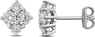 Mimi & Max Created Forever 1ct TW Lab-Grown Diamond Cluster Stud Earrings Sterling Silver