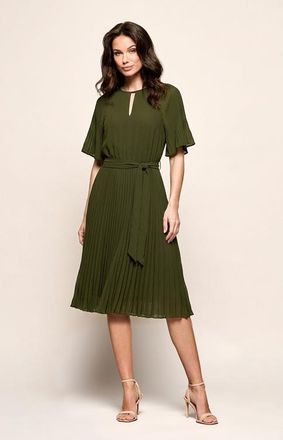 Mart Visser Haily Plisse Jurk Olijfgroen