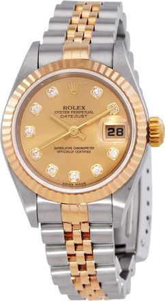 Rolex Pre-owned Rolex Datejust Automatic Chronometer Diamond Champagne Dial Ladies Watch 79173CSJ