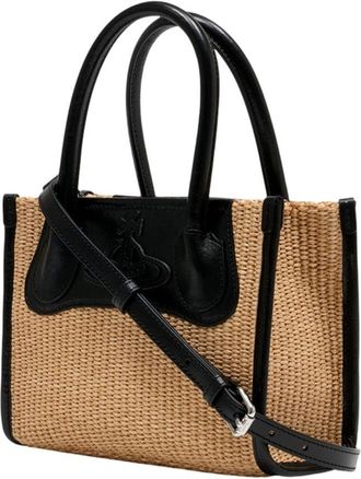 Vivienne Westwood Womens Troy Crossbody Bag Beige Cotton