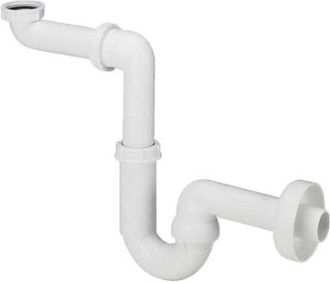 Bernacchini Sifon - ruimtebesparend - tbv wastafelonderkasten - messing Wit