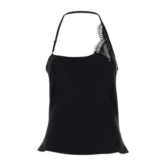 Courr&egrave;ges Lace Asymmetrical Top - Dames - Tops zonder mouwen - Zwart - S - Tops