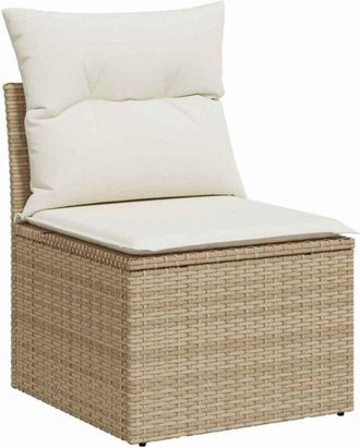 vidaXL Conjunto de sofá de jardín 3 pcs Beige, blanco Poliratán Vidaxl