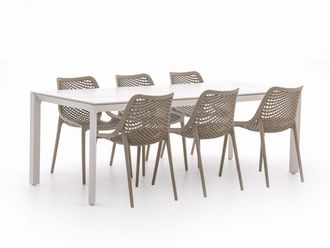 Forza Furniture Forza Ripi/Sestino 220cm dining tuinset 7-delig stapelbaar