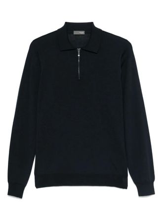 Drumohr Wollen poloshirt - Blauw