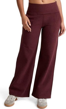 Beyond Yoga Space Dye Wide Leg Pants in Midnight Burgundy Heather at Nordstrom, Size X-Large