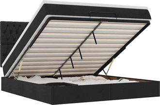 vidaXL Vidaxl - Estructura De Cama Otomana Con Colch&oacute;n Tela Negra 160x200 Cm