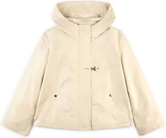 Fay Korte parka met capuchon en zakken - Dames - Zomerjassen - Beige - L - Polyester - Jassen