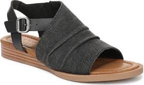 Blowfish Aspire Wedge Sandal in Black Canvas/Faux Leather at Nordstrom Rack, Size 8.5