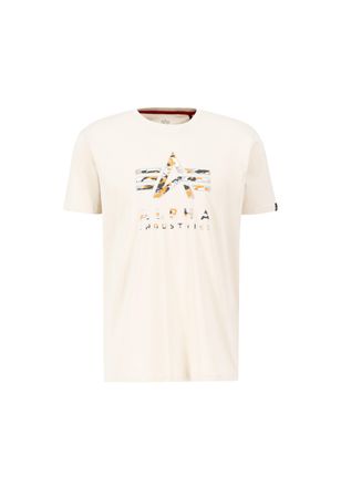Alpha Industries T-Shirt ALPHA INDUSTRIES Camo Puff Print T-Shirt, Herren, Gr. L, weiss (jet stream wei&szlig;), Obermaterial: 100% Baumwolle, Shirts T-Shirt