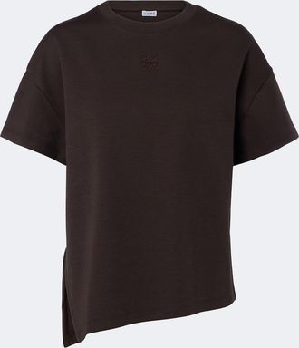 Loewe Anagram asymmetrical cotton-blend T-shirt