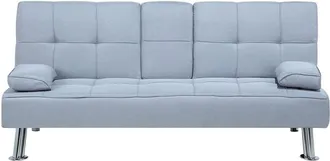 Beliani Beliani - Sof&aacute; Cama Gris Claro 3 Plazas Mesa Abatible Click Clack Roxen