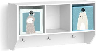 Vicco Estante De Pared Para Habitaci&oacute;n Infantil Luigi, Blanco, 107.2 X 56 Cm Con 2 Cajas Plegables Opt.2