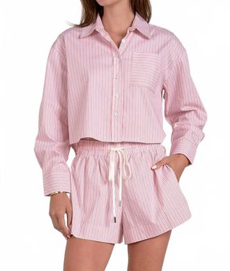 Elan Blair Striped Set In Pink Stripe