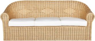 Beliani Sof&aacute; de jard&iacute;n 3 plazas Rat&aacute;n Natural