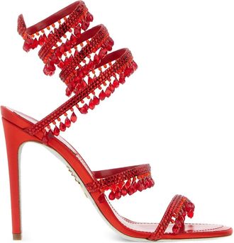 Rene Caovilla Sandalen verfraaid met kristallen - Rood