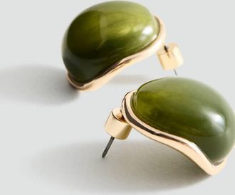 Mango Orecchini resina rotondi oro - Donna - Taglia unica - MANGO