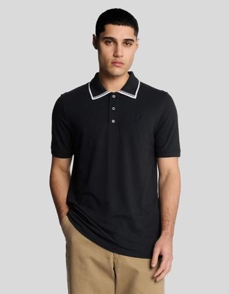 Lyle & Scott Lyle And Scott Mens Superfine Cotton Tipped Polo Shirt - Navy - Size: 40