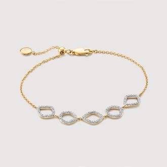 Monica Vinader Gold Riva Mini Cluster Diamond Bracelet Diamond