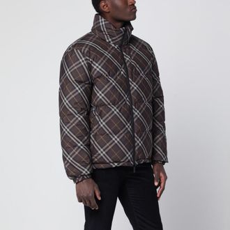 Burberry Brown reversible down jacket with Check pattern