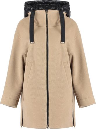 Herno Dames, Mantels, Beige, Maat: 2XL Zijde