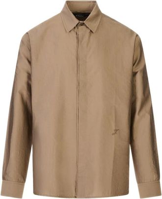 Jacquemus Overhemden, Heren, Beige, S, Katoen, Simon Long-Sleeve Shirt