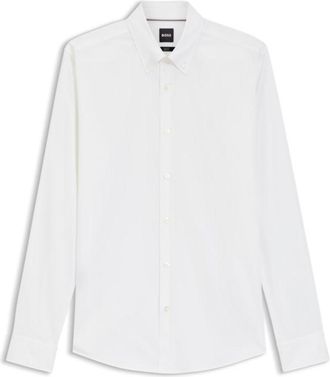 BOSS Slim-fit shirt in cotton-blend poplin